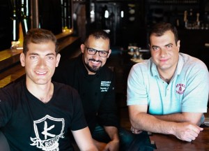 Robert Kronfli with chef Lior Hillel (center) and his brother Danny.